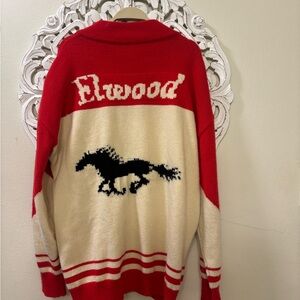 Elwood Stallion Red and Cream Cardigan Sweater large/x-large